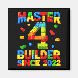 Imán Cumpleaños 4 del maestro constructor 2022 4 años