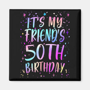 Imán Cumpleaños 50 de amigo colorido feliz 50 años