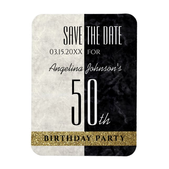 Imán Cumpleaños 50 Save The Date (Vertical)