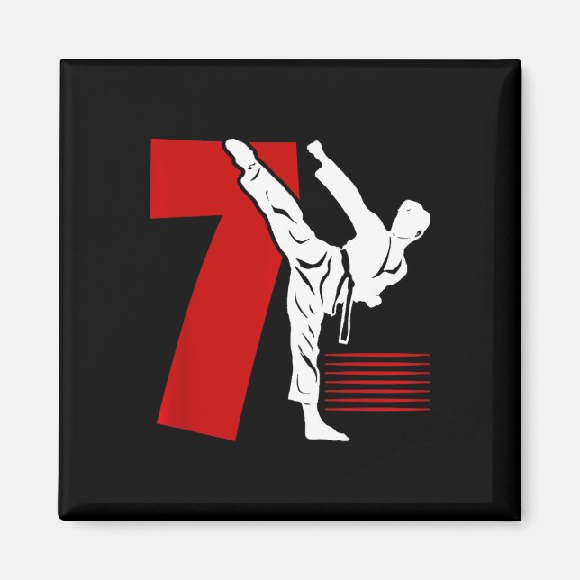 Imán Cumpleaños 7 años de Karate para niños Cumpleaños  (Frente)