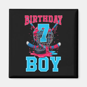 Imán Cumpleaños 7 Hockey Niño Helado Goteo Séptimo Cump