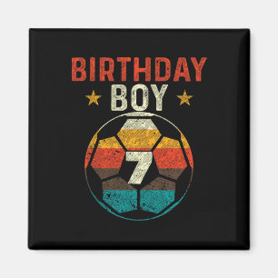 Imán Cumpleaños 7 Niño Amante del Fútbol 7 Años Bday