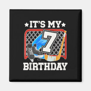 Imán Cumpleaños 7 niños hockey sobre hielo Niño 7 años 