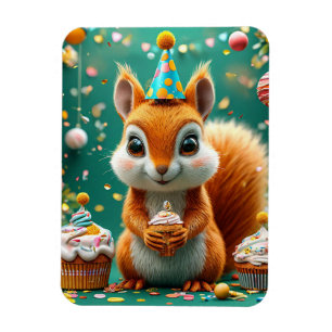 Imán Cumpleaños adorable de la ardilla