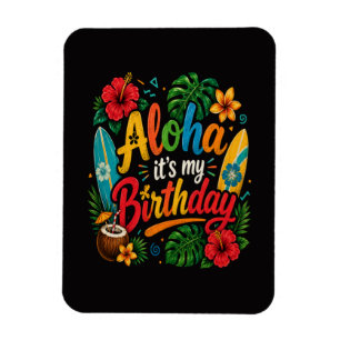 Imán Cumpleaños Aloha Hibisco Hawái