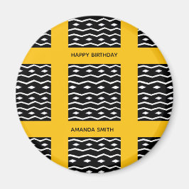 Imán Cumpleaños, arte africano Naranja de patrones étni