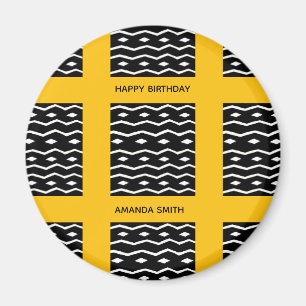Imán Cumpleaños, arte africano Naranja de patrones étni
