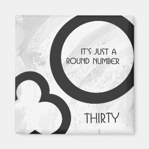 Imán Cumpleaños Blanco 30 Décadas