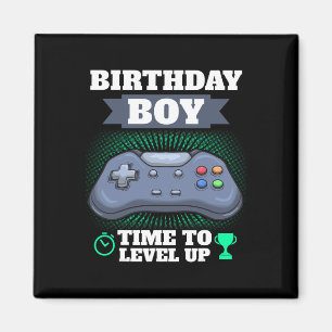 Imán Cumpleaños Boy Time To Level Video Game Par