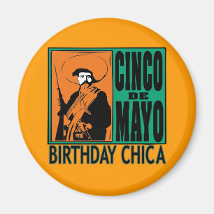 Imán Cumpleaños Chica de Cinco de Mayo