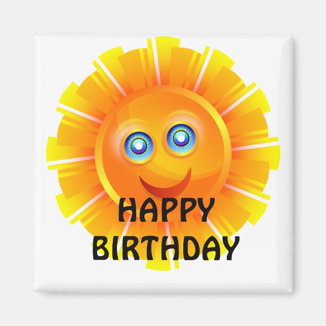 Imán CUMPLEAÑOS: Cumpleaños soleado (Frente)