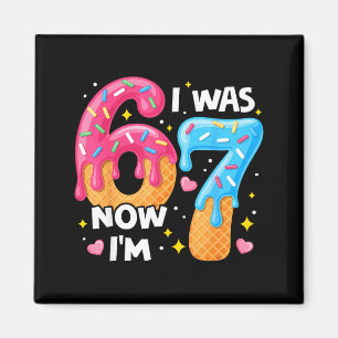 Imán Cumpleaños de 7 años Era 6 ahora tengo 7 67 Niño d