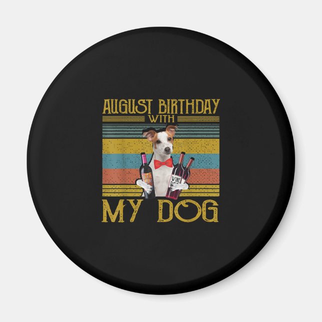Imán Cumpleaños De Agosto Con Mi Jack Russell Dog 2020 (Frente)