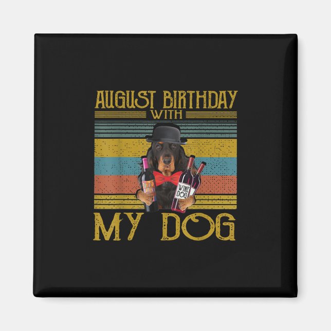 Imán Cumpleaños De Agosto Con Mi Perro Gordon Setter 20 (Frente)