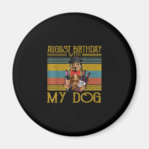 Imán Cumpleaños De Agosto Con Mi Perro Irlandés Setter