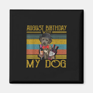 Imán Cumpleaños De Agosto Con Mi Perro Lobo Irlandés 20