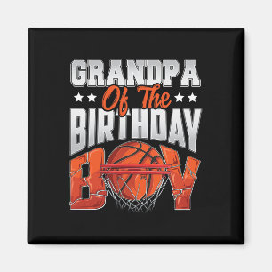 Imán cumpleaños de basketball de abuelo Boy Family Ball