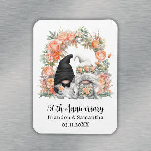 Imán Cumpleaños de Bodas de Oro Personalizado Gnome Pea