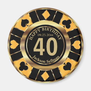 Imán Cumpleaños de Casino Chip Las Vegas - Amarillo