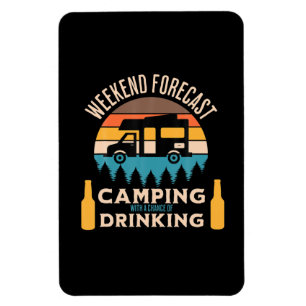 Imán Cumpleaños de cerveza de camping con cerveza
