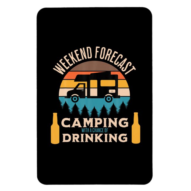 Imán Cumpleaños de cerveza de camping con cerveza (Vertical)