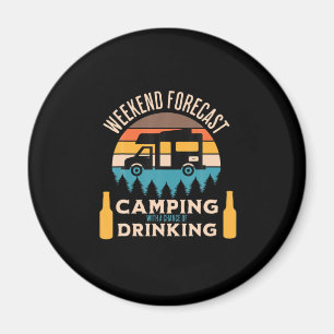 Imán Cumpleaños de cerveza de camping con cerveza