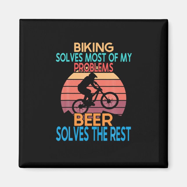 Imán Cumpleaños de cerveza y bicicleta (Frente)