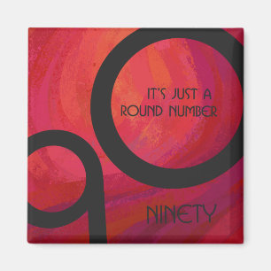 Imán Cumpleaños de Década 90 Rojo