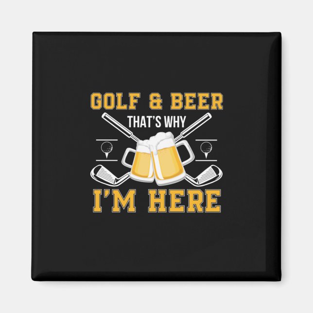 Imán Cumpleaños de Golf y Cerveza para Bebedor de Cerve (Frente)