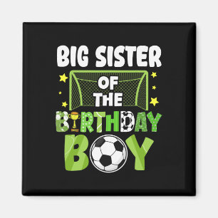 Imán Cumpleaños de Hermana Mayor de Fútbol Fiesta de Ni
