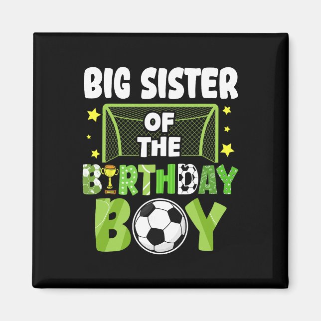 Imán Cumpleaños de Hermana Mayor de Fútbol Fiesta de Ni (Frente)