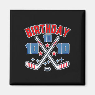 Imán Cumpleaños de hockey sobre hielo diez cumpleaños n