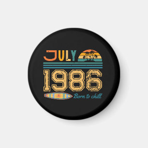 Imán Cumpleaños de Julio Año Personalizado