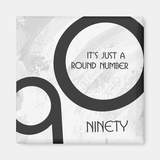 Imán Cumpleaños de la Década Blanca 90 (Frente)