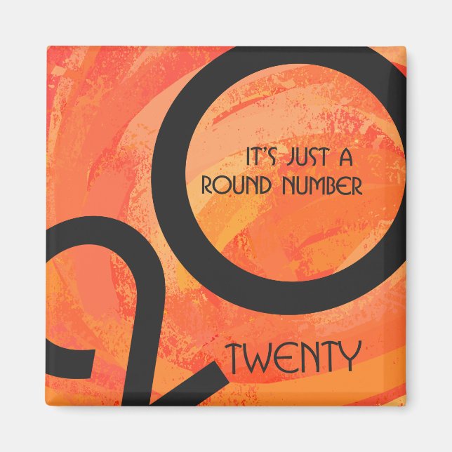 Imán Cumpleaños de la Década naranja (Frente)