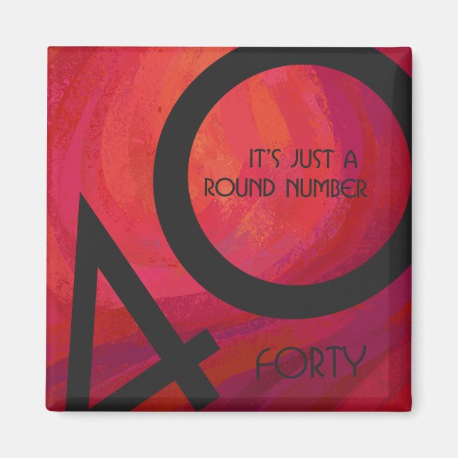 Imán Cumpleaños de la Década Roja 40 (Frente)