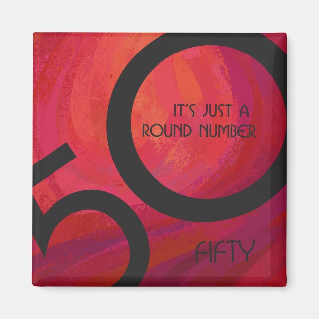 Imán Cumpleaños de la Década Roja 50 (Frente)