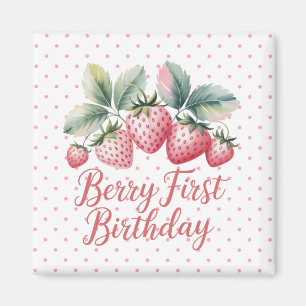 Imán Cumpleaños de la primera fresa de Berry Dulce 