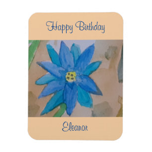 Imán Cumpleaños de las Flores Azules