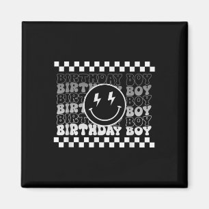 Imán Cumpleaños de los chicos Groovy Smile Face Checker