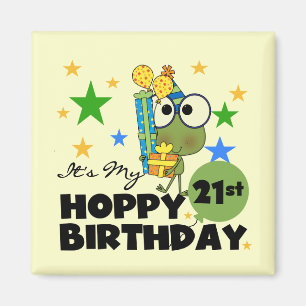 Imán Cumpleaños de lúpulo de Froggie 21ro