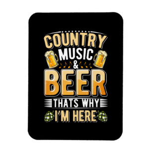 Imán Cumpleaños de música country de bebedor de cerveza