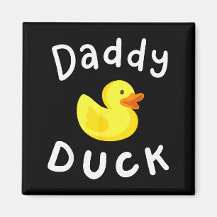 Imán Cumpleaños de Pato Papá Pato de Goma Amante de la