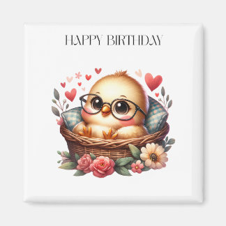 Imán Cumpleaños de Pollita Inteligente