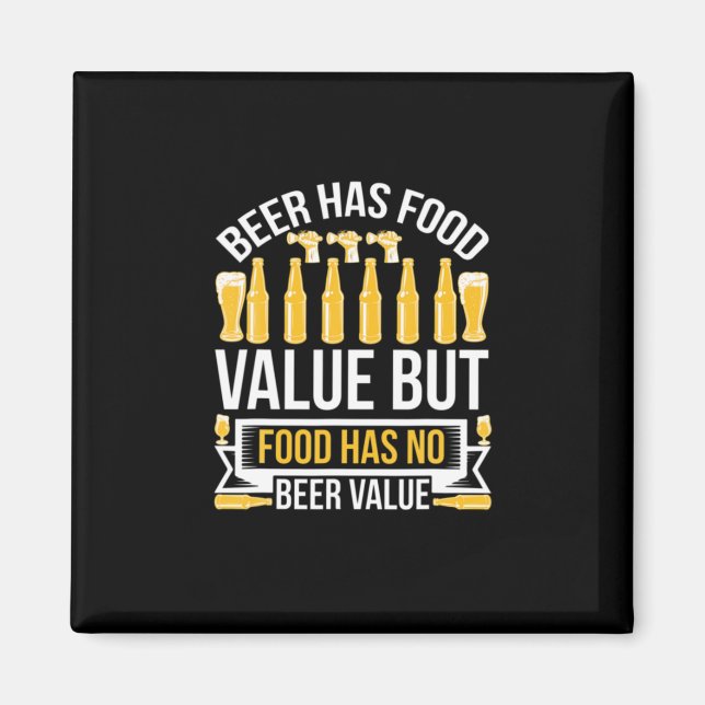 Imán Cumpleaños de valor alimenticio de la cerveza (Frente)