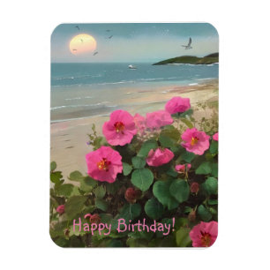Imán Cumpleaños de Wild Rosa Beach