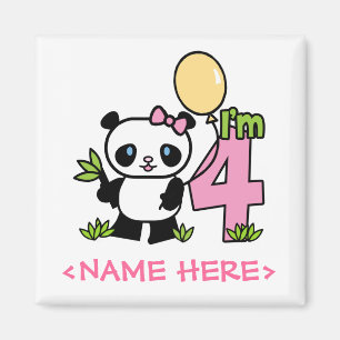 Imán Cumpleaños del chica de la panda 4to