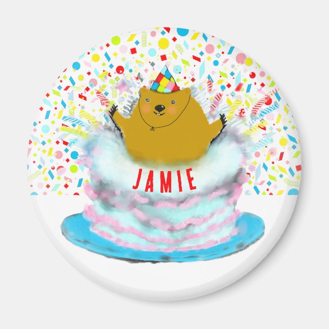 Imán Cumpleaños del Día de la Marmota Personalizado (Frente)