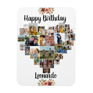 Imán Cumpleaños del guión personalizado del Collage de 