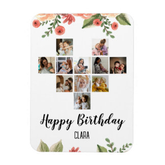 Imán Cumpleaños del guión personalizado del Collage de